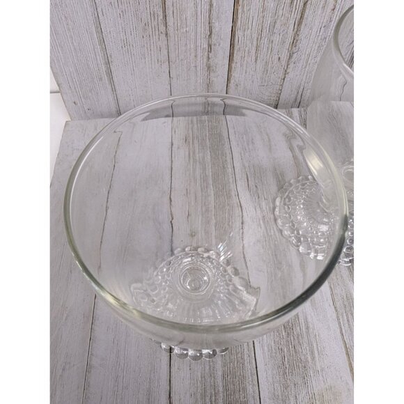 Anchor Hocking Bubble Foot Water Wine Goblet Glasses 5 1/2" Stemmed Set of 3 - Picture 4 of 5